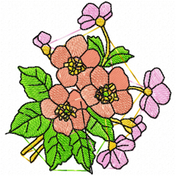 Flowers And Tree Embroidery Design 12